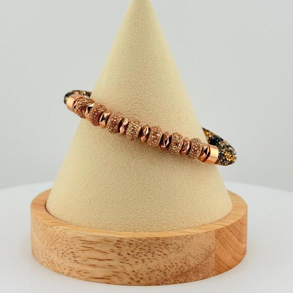 Bomb Party Single Bracelet Stretchy Bangle - Animal Print & Rose Gold (18) - Picture 6 of 6